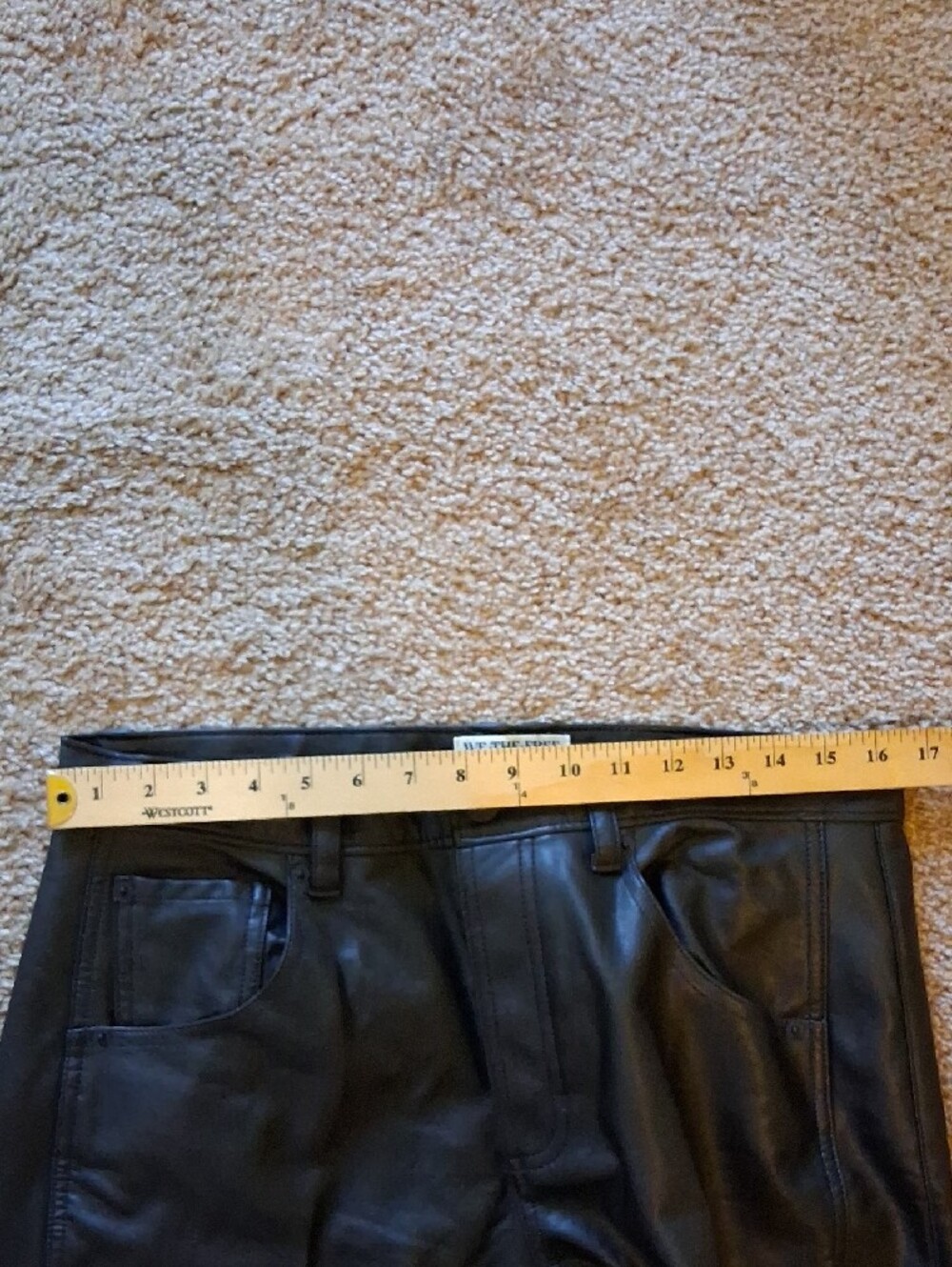 We The Free Black Free People Sub-Brand Wide-Leg Faux Leather Barrel Trousers - Picture 10 of 10